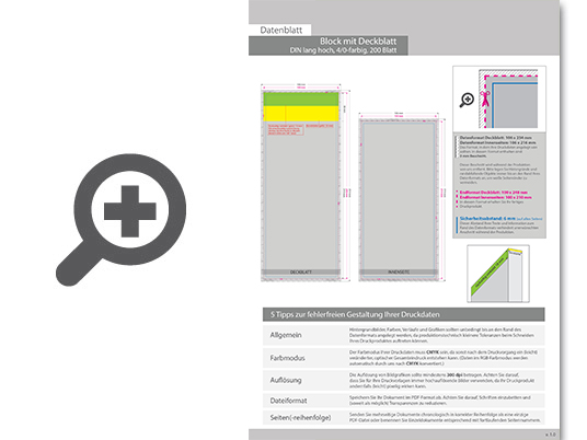 Product Bild block_mit_leimbindung_und_deckblatt__din_lang__200_blatt__4_0_farbig_einseitig_bedruckt